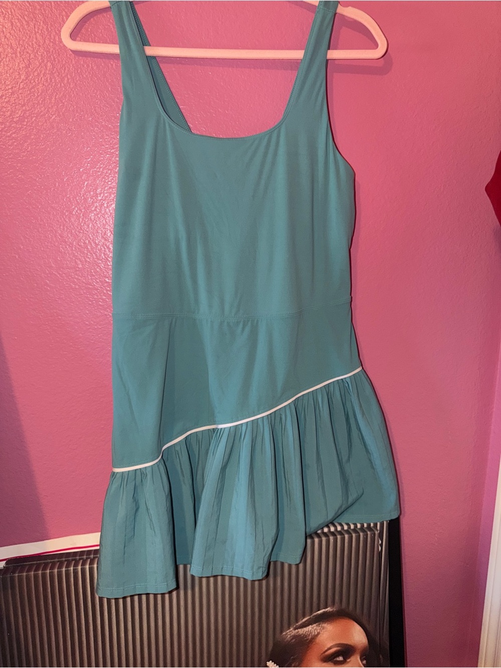 JoyLab Tennis Dress 👗 Teal Ruffled Skirted Dress